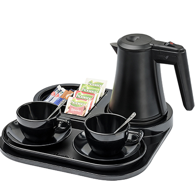 Set Bollitore Con Vassoio Per Hotel - Capacità 1 Litro, Potenza 1080-1260W, Spegnimento Automatico